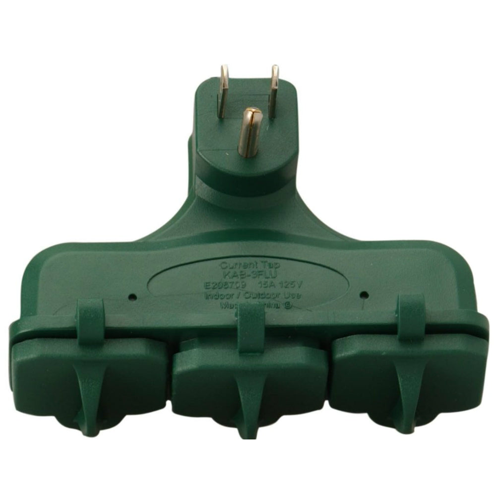 Master Electrician KAB-3FLU Heavy Duty 3-Outlet Grounded Outdoor Adapter, Green