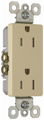 Pass & Seymour TradeMaster Tamper-Resistant Decorator Outlet, 15A, 125V, Ivory