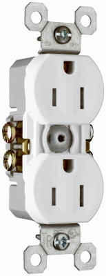 Pass & Seymour TradeMaster Tamper Resistant Duplex Receptacle, 15A, 125V, White