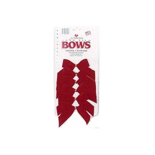 Holiday Trim 7920 Christmas Red Velvet 2-Loop Bow w/Gold Foil Tie Back