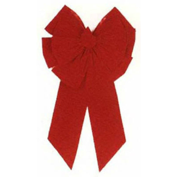 Holiday Trim 7366 Red Velvet Deluxe 11-Loop Bow for Christmas Decor, Medium