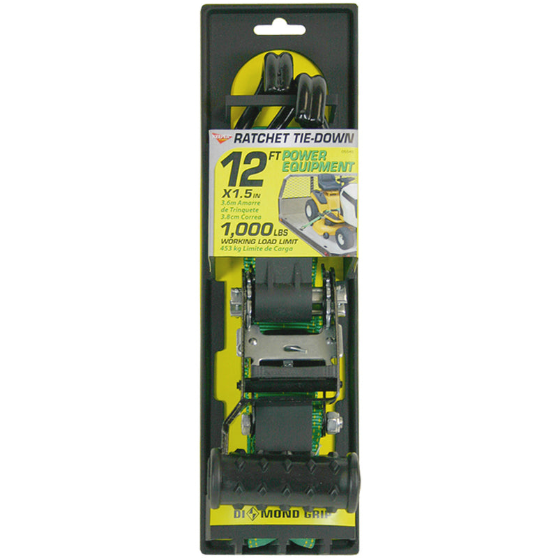 Keeper® 05545 Industrial Ratchet Tie-Down with Double J-Hooks, 1.5" x 12'