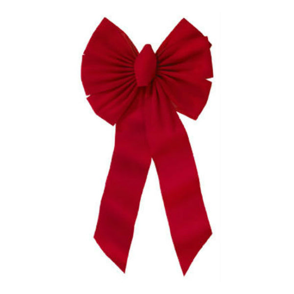 Holiday Trim 7355 Red Velvet 7-Loop Bow for Christmas Decoration, 28"