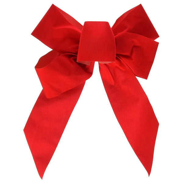 Holiday Trim 7346 Red Velvet 5-Loop Bow for Christmas Decoration
