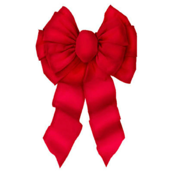 Holiday Trim 7372 Deluxe Red Velvet 11-Loop Wired Bow for Christmas Decoration