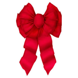 Holiday Trim 7372 Deluxe Red Velvet 11-Loop Wired Bow for Christmas Decoration