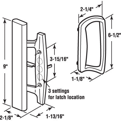 Slide-Co 142250 Sliding Patio Door Handle Set, Black