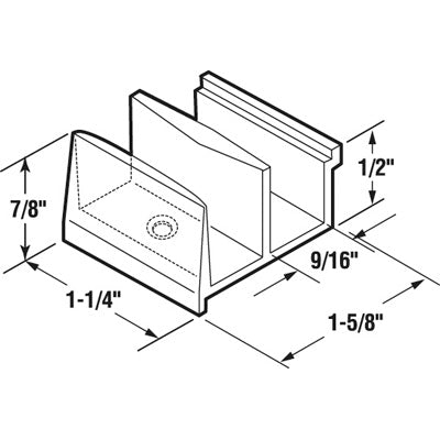 Slide-Co 193074 Shower Door Bottom Guide, 1-1/4", Clear Acrylic