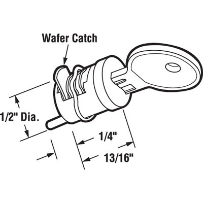 Slide-Co 141388 Sliding Patio Door Cylinder Key Lock with 2 Keys