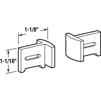 Slide-Co 163210 Pocket Door Side Adjusting Guide, 1-1/8", 2-Pack
