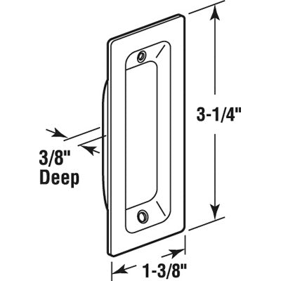 Slide-Co 162457 Pocket Door Pull Handle, Brass Plated Steel