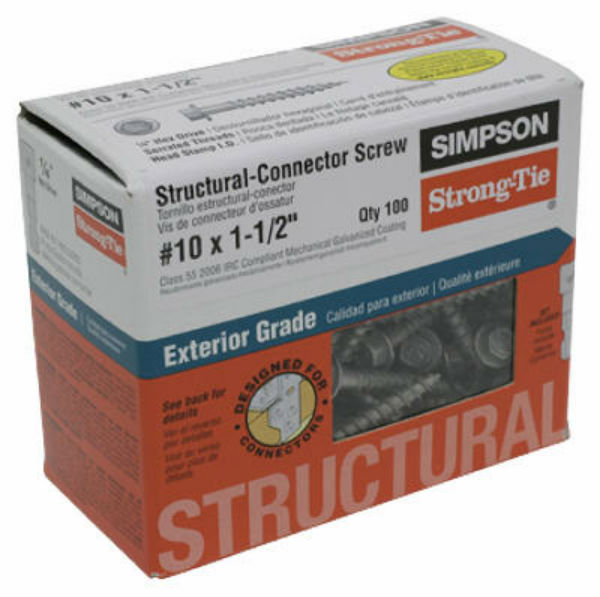 Simpson Strong-Tie SD10112R100 Structural Connector Screw, #10 x 1.5", 100-Pack