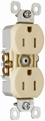 Pass & Seymour TradeMaster Tamper-Resistant Duplex Receptacle, 15A, 125V, Ivory
