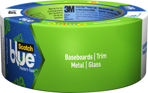 ScotchBlue 2093EL-48N Trim + Baseboards Painter’s Tape w/Edge-Lock, 1.88"x60 Yd
