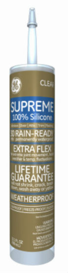 GE M90016 Window & Door Supreme Silicone Sealant, Clear, 9 Oz