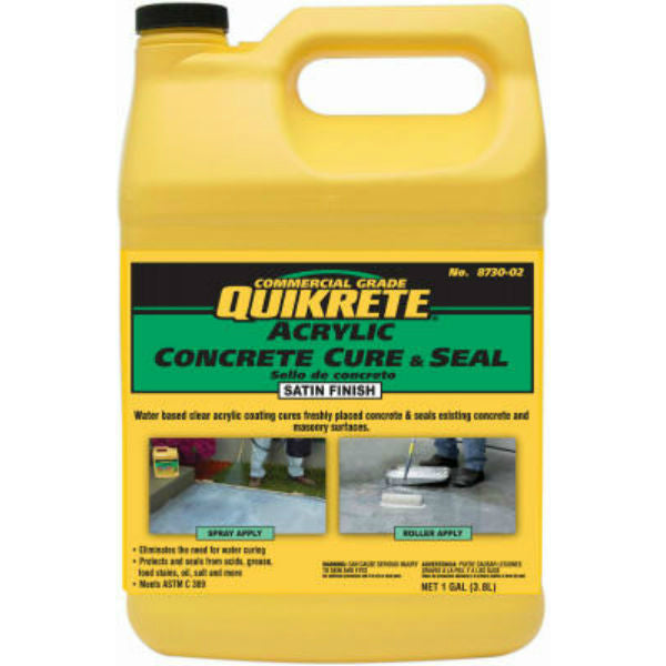 Quikrete 8730-02 Commercial Grade Acrylic Concrete Cure & Seal, 1-Gallon, Satin