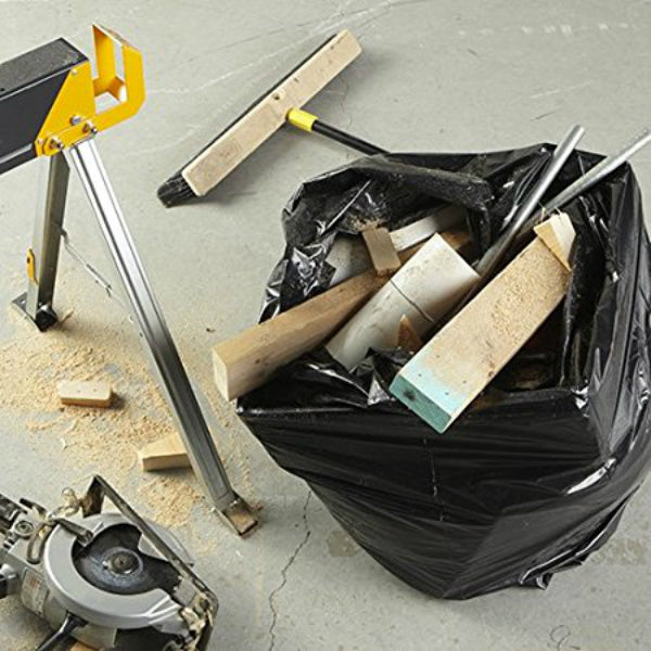 Hefty E2-4524 Contractor Heavy Duty Clean-Up Bags w/Ties, 2 Mil, 45 Gal, 22-Ct