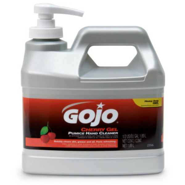Gojo 2356-04 Cherry Gel Pumice Hand Cleaner, 1/2 Gallon