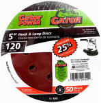Gator 4342 Hook & Loop Sanding Disc, 5", 120 Grit