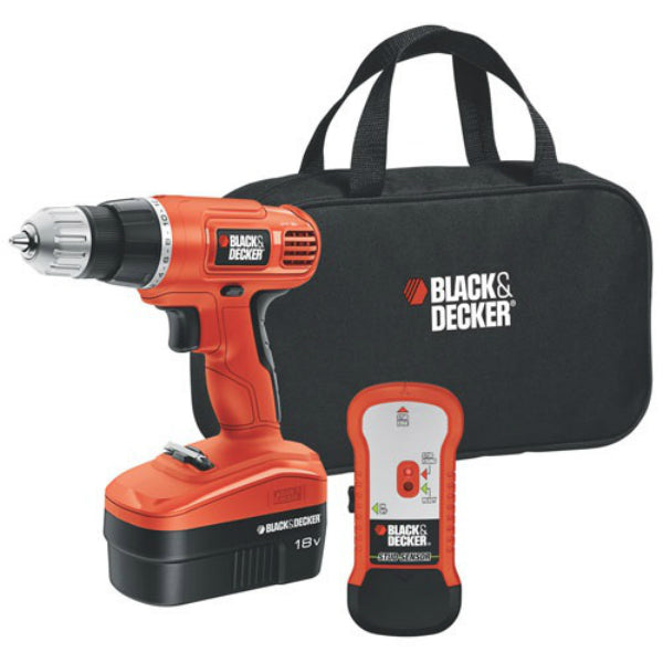 Black & Decker® GCO18SFB Cordless Drill with Stud Sensor & Storage Bag, 18V