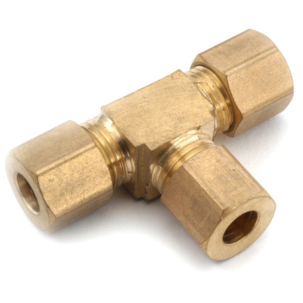 Anderson Metals 750064-06 Lead Free Compression Tee, Brass, 3/8"