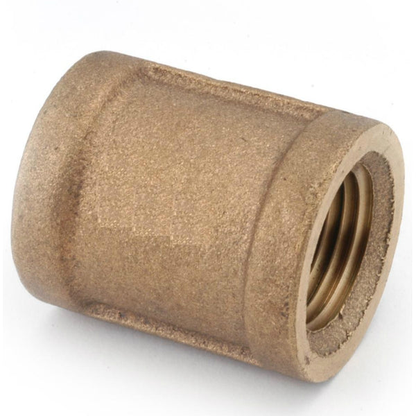 Anderson Metals 738103-06 Lead Free Coupling, Rough Brass, 3/8"