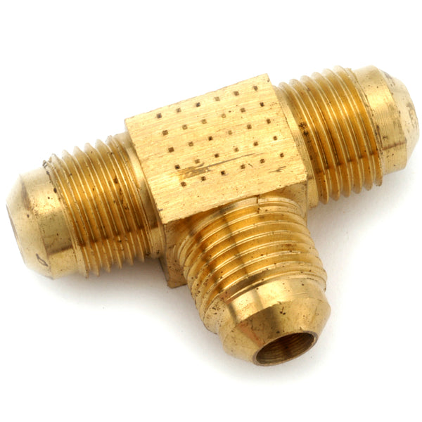 Anderson Metals 754044-04 Lead Free Flare Tee, Brass, 1/4"
