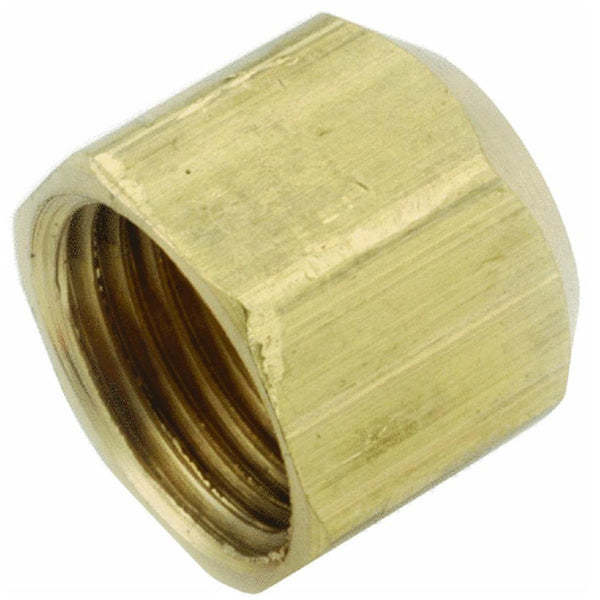 Anderson Metals 754040-04 Lead Free Flare Cap, Brass, 1/4"