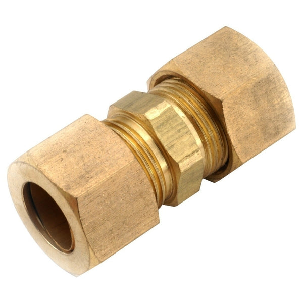 Anderson Metals 750062-04 Lead Free Compression Full Union, Brass, 1/4"