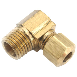 Anderson Metals 750069-0604 Lead Free 90 Degree Elbow, Brass, 3/8"CMP x 1/4"MPT