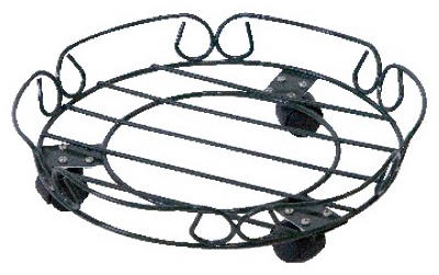 Panacea 89229TV Round Plant Caddy with Wheels, Black, 12"
