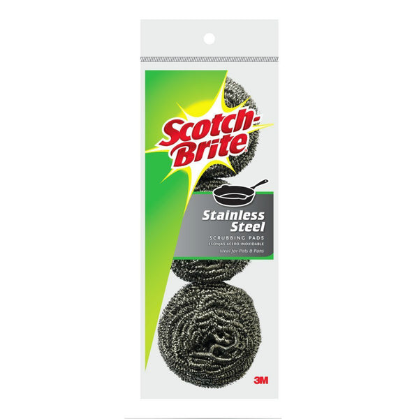 Scotch-Brite 214C Heavy Duty Stainless Steel Scouring Pad, 3-Pack
