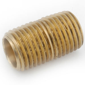 Anderson Metals 736112-04 Lead Free Standard Nipple, Brass, 1/4" x Close