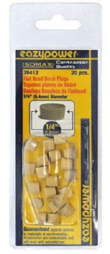 Eazypower® 39412 Flat Head Plug, 1/4", 20-Pack