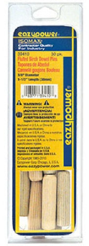 Eazypower® 39410 Fluted Dowel Pin, 3/8" x 1-1/2", 30-Pack