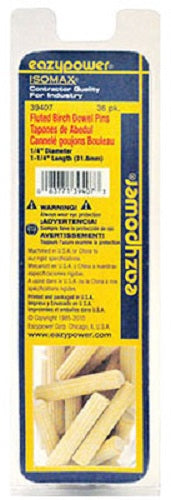 Eazypower® 39407 Fluted Dowel Pin, 1/4" x 1-1/4", 36-Pack