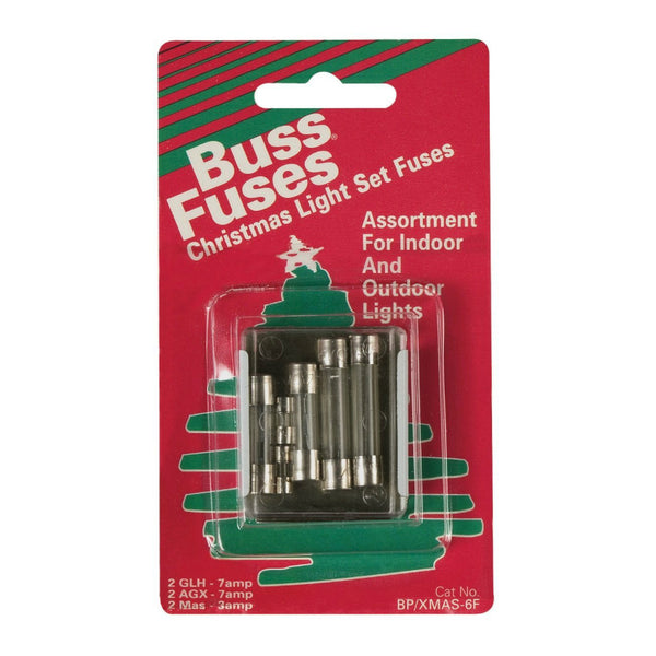 Cooper Bussmann BP/XMAS-6F Christmas Light Replacement Fuse, 6-Pack