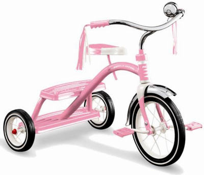 Radio Flyer 33P Girls Classic Pink Dual Deck Kid Toy Tricycle, For Ages 2.5 - 5