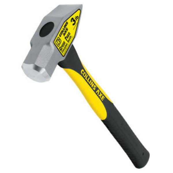 Collins CRP-3FD-C Cross Pein Hammer with Fiberglass Handle, 3 Lb Head