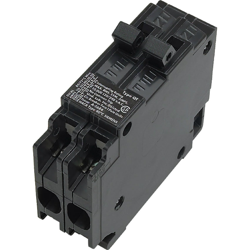 Siemens Q1515NC Space Saver Duplex Circuit Breaker, 15/15 Amp, 120V