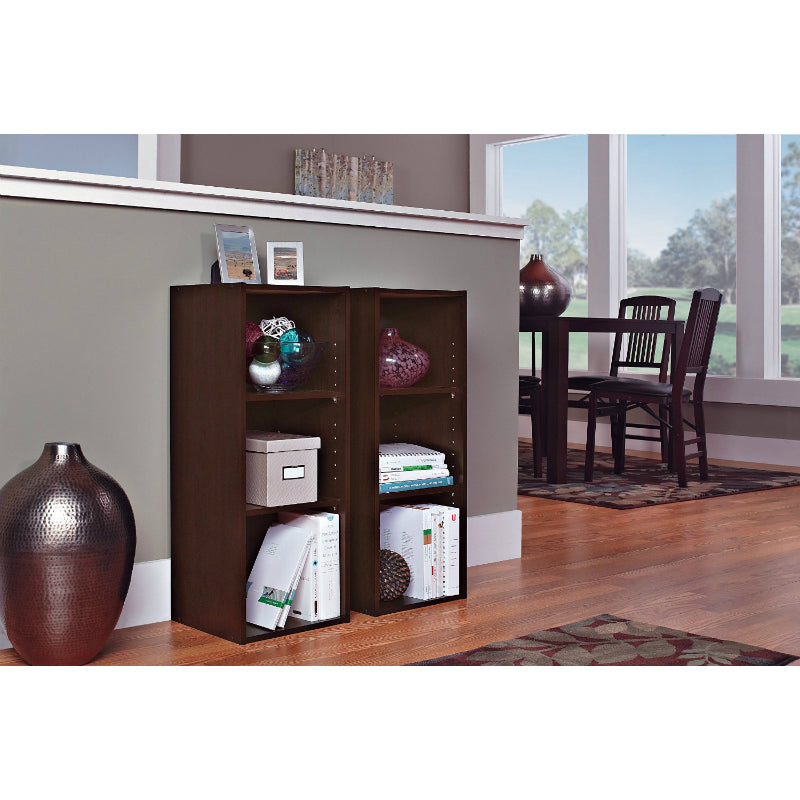 ClosetMaid® 898500 Stackable 3-Shelf Storage Organizer, Espresso, Laminated Wood