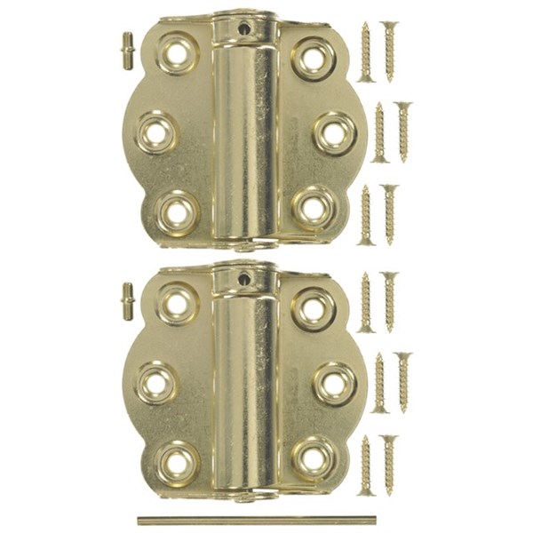 Wright Products V650 Adjustable Self Closing Hinge, Brass Plated, 2-3/4", 2-Pk