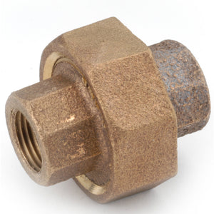 Anderson Metals 738104-04 Lead Free Pipe Fitting Union, Red Brass, 1/4"
