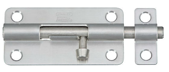 National Hardware® N348-284 Barrel Bolt, 4", Stainless Steel