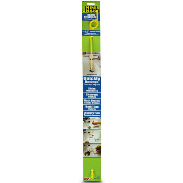 GT Water DKMS Drain King Drain Unclogger, Yellow, 26 in