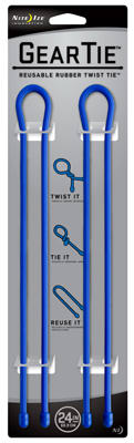 Nite Ize® GT24-2PK-03 Gear Tie® Reusable Rubber Twist Tie, 24", Blue, 2-Pack