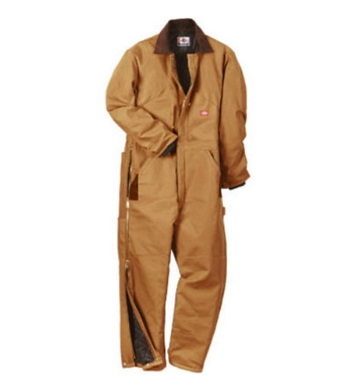 Dickies TV239BDMS Men's Short Fit Duck Insulated Coveralls, Medium, Brown