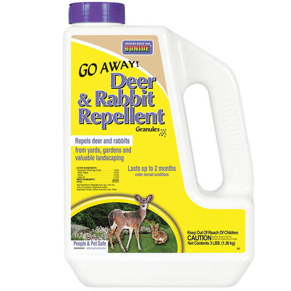 Bonide 227 Go Away Deer & Rabbit Repellent Granules, 3 Lbs