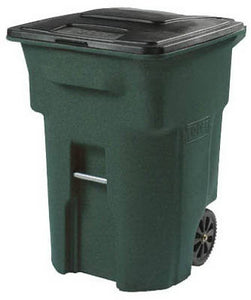 Toter 2-Wheel Greenstone Body Cart with Attached Black Lid, 96 Gallon