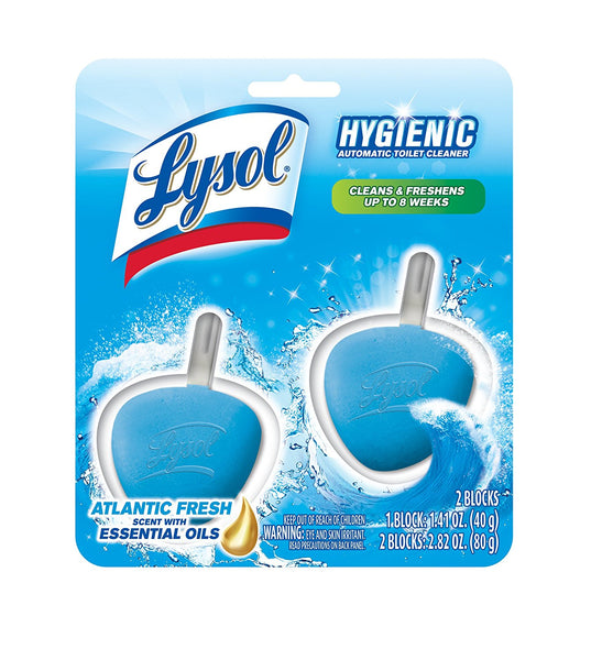 Lysol 083721 Hygienic Automatic Toilet Bowl Cleaner, Atlantic Fresh, 2-Pack